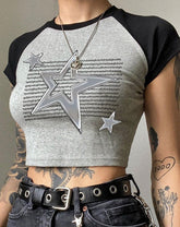 Rigel – Kurzes Raglan-Oberteil „Star Burn“